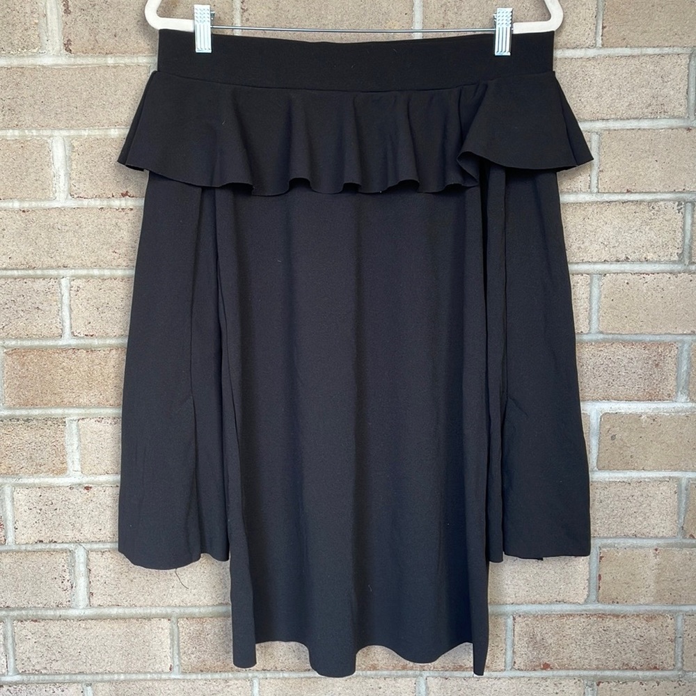 Zara Black Off the Shoulder Flounce Dress